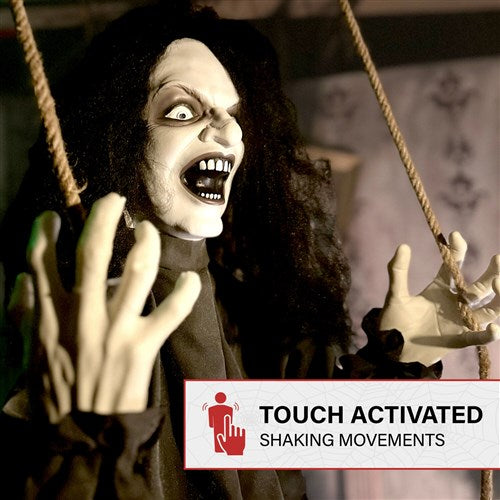 Swinging Creepy Girl Animatronic Halloween Prop