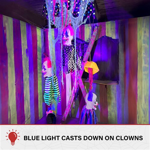 3 Floating Carnival Clown Heads and Body Parts