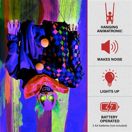 Hanging around upside down Clown Carnival Trapeze Act