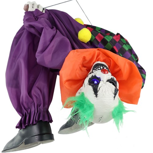 Hanging around upside down Clown Carnival Trapeze Act