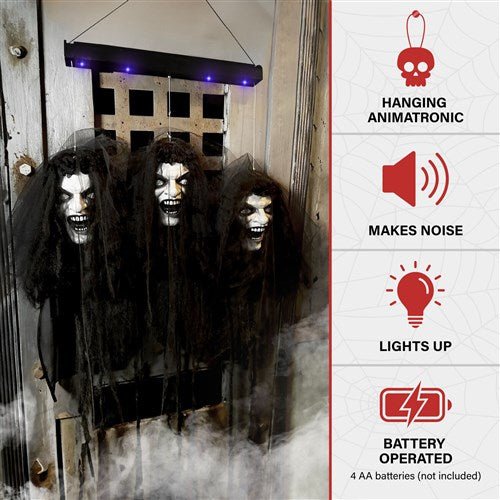 3 Life Size Anamatronic Floating Bride Heads