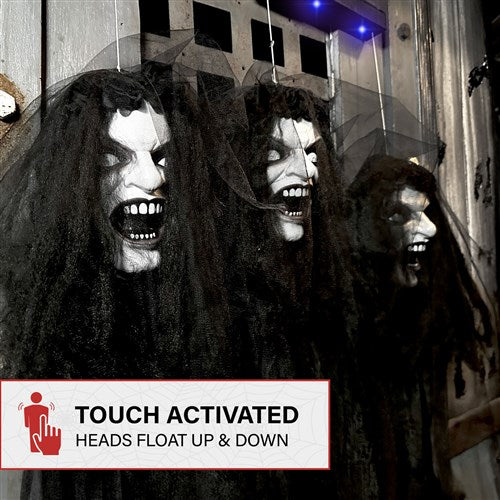 3 Life Size Anamatronic Floating Bride Heads