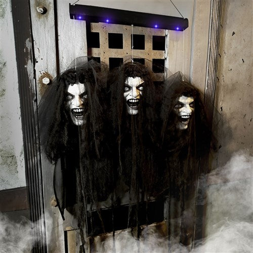 3 Life Size Anamatronic Floating Bride Heads