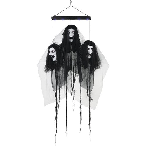 3 Life Size Anamatronic Floating Bride Heads