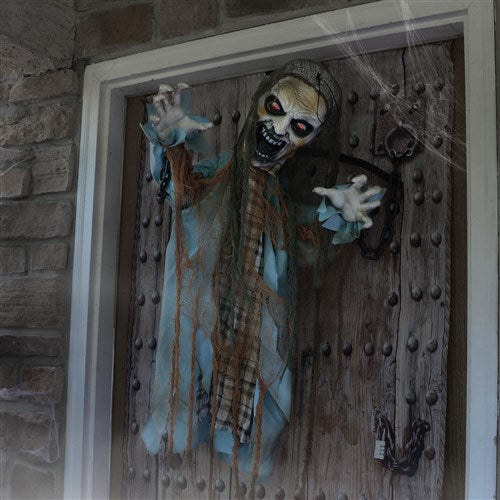 40'' Hooked Skeleton Reaper with Chain and Door Backdrop included
