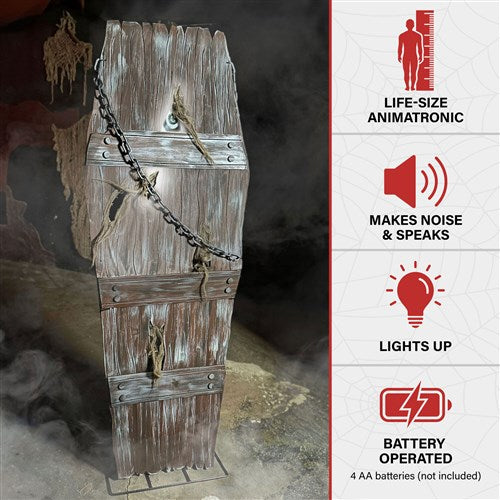 5FT Animatronic Standing Coffin Prop