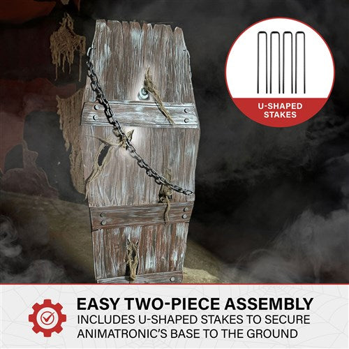 5FT Animatronic Standing Coffin Prop