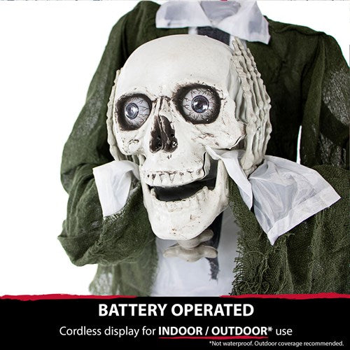 Lifesize Standing Skeleton Man Holding Head