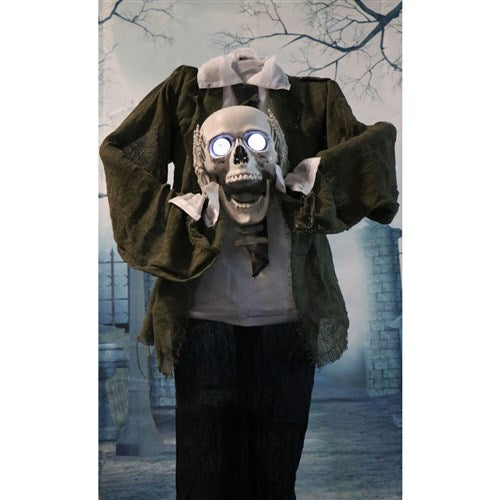 Lifesize Standing Skeleton Man Holding Head