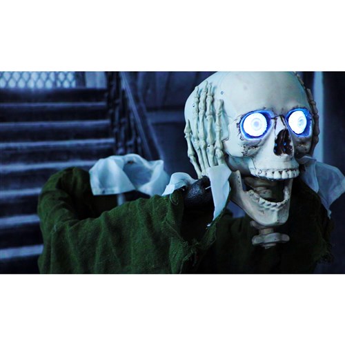 Lifesize Standing Skeleton Man Holding Head