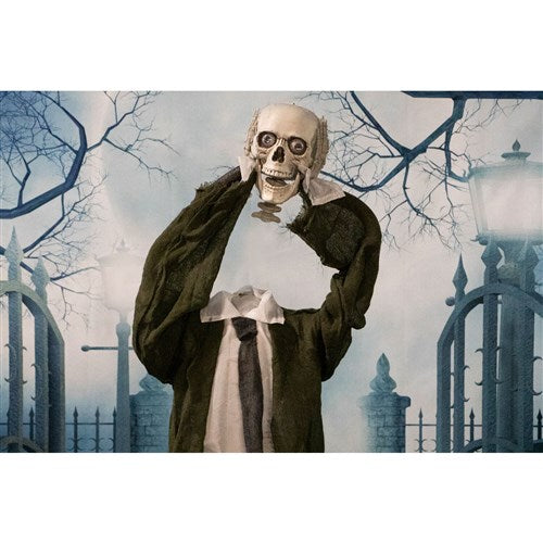 Lifesize Standing Skeleton Man Holding Head