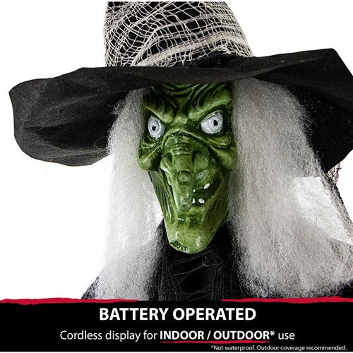 Desdemona the 78" Standing Witch with Multi-Color LED Crystal Ball