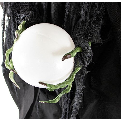 Desdemona the 78" Standing Witch with Multi-Color LED Crystal Ball